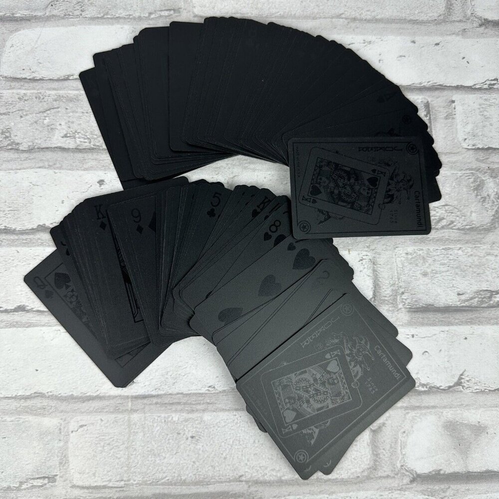 Cartamundi Black On Black 2 Decks Playing Cards MADE IN USA New In Open Box
